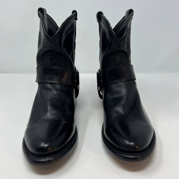 Frye Women's Wyatt Harness Boot Black Leather Bootie Size 6B - Picture 2 of 14